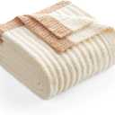 Snuggle Sac Buttery Soft Throw Blanket for Couch, Winter Fluffy Cozy Soft Throws Dupes for All Season, Reversible Warm Microfiber Fuzzy Blankets for Couch, Sofa, Bed, Travel, Cream, 50x60 inches