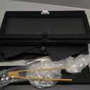 WOWLIVE Double Layer Bread Box for Kitchen Countertop, Large Bamboo Bread Storage Container for Homemade Bread, Farmhouse Bread Holder for Kitchen Counter Cabinet, Pantry, Cupboard (Black, Medium)