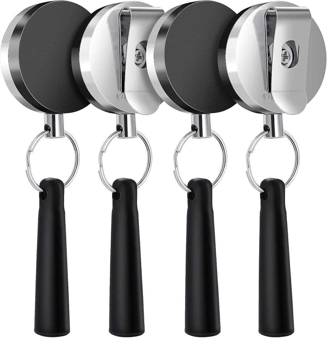 4 Pieces Heavy Duty Retractable Pull Pen Pencil Holder,Ideal Grip for Markers and Carpenter Pencils,Elastic Silicone Pencil Holder for Carpenters, Nurses, Waitresses, Construction Workers