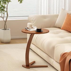 Wood Round Side Table: 15 '' Modern C Shaped End Table Nightstand with Natural Solid Wood, Small Bedside Table for Living Room, Bedroom, Farmhouse, Small Spaces (Medium) Wood Round Side Table: 15 '' Modern C Shaped End Table Nightstand with Natural Solid Wood, Small Bedside Table for Living Room, Bedroom, Farmhouse, Small Spaces (Medium)