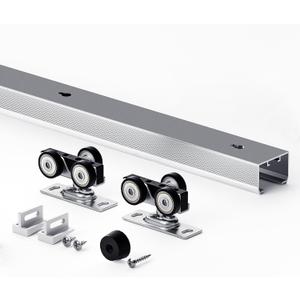 EaseLife 6FT/72in Sliding Pocket Door Hardware Kit,Commercial Grade,Aluminum Box Rail Kit,Slide Smoothly Quietly,Easy Install,No Door (72" Track Kit for 24"~36" Wide Single Door)