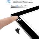 LitEnergy A4 LED Copy Board Light Tracing Box, Adjustable USB Power Artcraft LED Trace Light Pad for Tattoo Transferring, Drawing, Sketching, Animation, Stenciling, Diamond Art Painting Accessories, Black (L12.6’’xW9.0’’xH0.2’’)