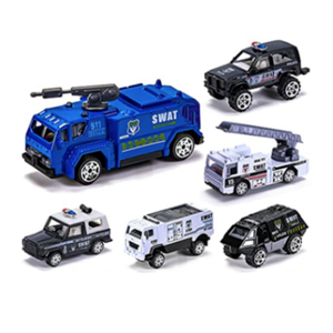 DUNRIOG TOYS 1  Pack Die-cast Police Rescue Truck Vehicles Sets, 4 Pack Mini Police Vehicles Model,Toys Boys Girls Toddlers Birthday Christmas Party Favors
