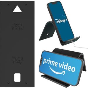 iFLEX Buddy Cell Phone and Tablet Stand Companion - Ideal for Air Travel, Work, and Home Use - Flexible Holder for All Mobile Devices - The Ultimate iPhone Cell Phone Stand Solution (Onyx)
