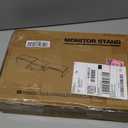 WESTREE Dual 3 Shelf Computer Riser with Drawer, Adjustable Length and Angle, Desktop 2 Monitor Stand Storage Organizer