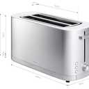 ZWILLING Enfinigy, 4-Slice Long Slot Toaster, Extra Wide 1.5" Slot for Bagels and Toast, Silver