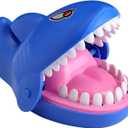 Shark Bite Game for Kids Biting Finger Push Teeth Down Funny Board Games (Blue Shark)