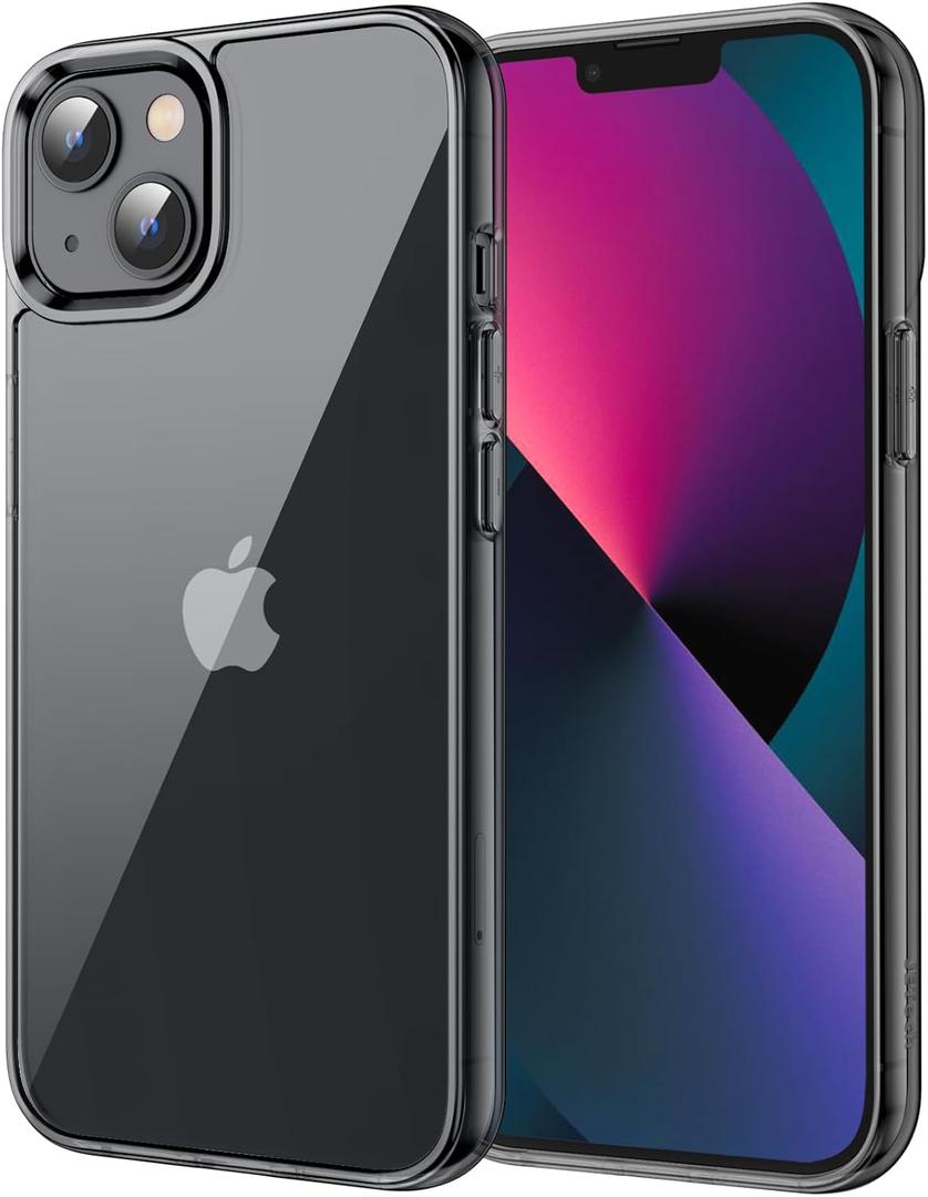 JETech Case for iPhone 13 6.1-Inch, Non-Yellowing Shockproof Phone Bumper Cover, Anti-Scratch Clear Back (Black)