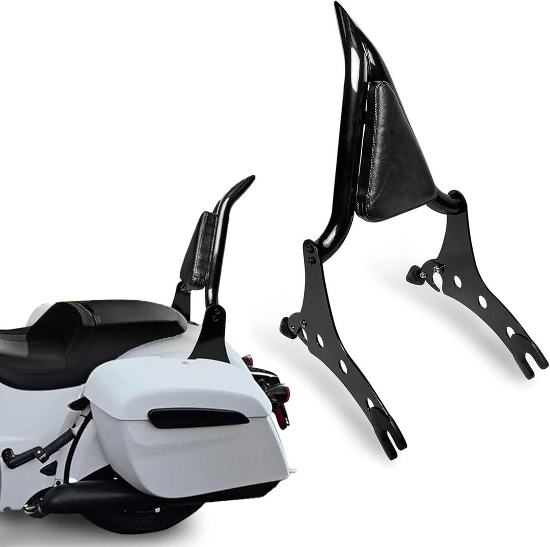 Detachable Sissy Bar Passenger Backrest for Indian Springfield Dark Horse/Challenger/Chieftain/Roadmaster/Pursuit Vintage Chief Limited 14-up Accessories (Gloss Black)
