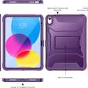 Soke Case for iPad (A16) 11th Generation 11-inch 2025, iPad 10th Generation 10.9-inch 2022, with Built-in Screen Protector and Kickstand, Rugged Full Body Protective Cover - Purple
