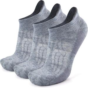 Busy Socks Merino Wool Compression Support Ankle Running Hiking Socks for Men Women, Soft Thick Cushion Tab Socks 3/6 Pairs (Small-Medium)