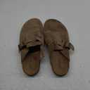 Suede Clogs for Men Women Genuine Leather Clogs Adjustable Buckle Cork Footbed Sandals Brown 9