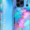 Hekodonk for iPhone 17 Pro Max Case,Heavy Duty Full Body Shockproof Protection 3 in 1 Hybrid Hard PC Soft Rubber Rugged Drop Protective Slim Women Phone Case for iPhone 17 Pro Max 6.9 inch,Blue/Purple