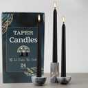 YOROXRG 24 Pack Black Taper Candles, 7-8 Hours Burn Time, Unscented, Smokeless and Dripless, 0.75 x 10 Inch Dinner Candle Set for Halloween, Household, Wedding, Party and Home Décor Candlesticks