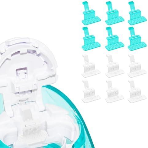 FireAnt Silicone Salt Pads Refills Compatible with Navage Nasal Care, Reusable Saline Pods Replacement Accessories, Easy Operation (12 Pack - White 6 + Blue 6),Set of 5