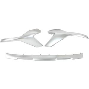 NewYall 3pcs Silver Front Bumper Skid Plate Molding Deflector Trim