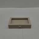 Fashion Portable Velvet Jewelry Ring Box Jewelry Display Organizer Box Tray Holder Earring Jewelry Storage Case Showcase (Beige)