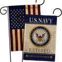 Breeze Decor US Navy Burlap Garden Flag Pack Armed Forces USN Seabee United State American Military Veteran Retire Official Vintage Applique House Banner Small Yard Gift Double-Sided, Made in USA