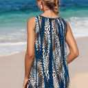 MODLILY Tummy Control Womens Tankini Swimsuits, Two Piece Metal Ring Bathing Suits, Tank Top with High Waisted Boyshorts, L