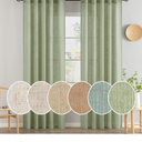 MIULEE Sage Green Linen Curtains 84 Inch Length for Bedroom Living Room, Soft Thick Linen Textured Window Drapes Semi Sheer Light Filtering Back Tab Rod Pocket Burlap Look Spring Decor, 2 Panels