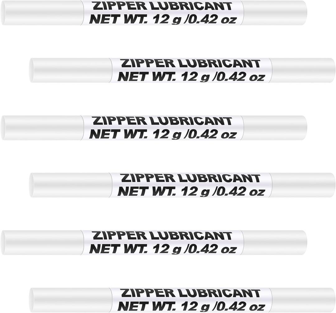 Nuanchu 6 Pcs Zipper Wax Snap and Zipper Lubricant Stick, Zip Lube for Lubricating and Protecting Plastic and Metal Zippers - Ideal for Boat, Canvas, Backpacks, Tents, Jackets, and More (0.42 Oz)