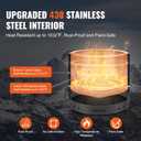 VEVOR Smokeless Fire Pit Stove Bonfire, H: 12.6 in x Dia: 15 in,Wood Burning Fireplaces with Removable Ash Pan, SUS430 Stainless Steel Inner Portable Outdoor Firepit, Ideal for Outdoor Patio Camping