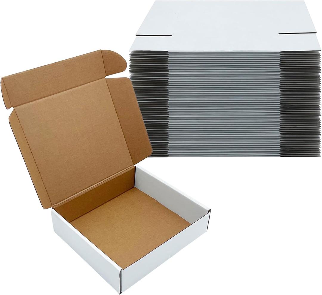White Shipping Boxes 8x7x2 inch 25 Pack,Corrugated Boxes Mailer Packaging for Mailing Small BusinessE-Commerce Gift Boxes for Wrapping Present Moving Storage Heavy Duty Recycled Cardboard Boxes