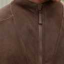 Men's Polar Fleece Jacket Warm Soft Midweight Full Zip Sweatshirt (S-XXL) (Brown, XL)