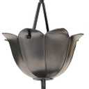 Monarch Rain Chains Aluminum Large Lotus Rain Chain, 8.5 ft Pewter Powder Coated Aluminum Decorative Rain Catcher Chain for Gutters, Pewter Aluminum Rain Gutter Replacement Downspout