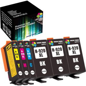 6-Pack Compatible for HP 920XL Ink Cartridge 920 (3xB+CYM) 920XL 920 Ink Cartridge Work in HP OFFICEJET 6000 6500A 6500 7500 Printers