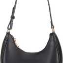 Crescent Shoulder Bags for Women Cute Hobo Tote Handbag Under the Arm Purses Mini Clutch Purse with Zipper Closure (Black)