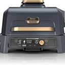 Ninja Woodfire Pro Connect XL Outdoor Grill & Smoker | Bluetooth, App Enabled | 7-in-1 Grill, BBQ Smoker, Outdoor Air Fryer | Woodfire Technology | Built-In Thermometer | Blue & Gold| OG951BL1