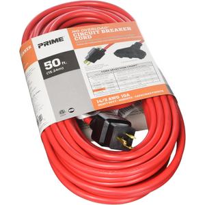 Cord Ext Cirbrkr 14/3x50ft Red
