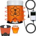 5 Gallon Honey Bucket Heater, Heated Bucket with Bottom & Side Heating Pad, Honey Warmer with Thermostat 50-122F, Portable Bee Blanket Honey Heater, 5 Gallon Bucket Honey Equipment