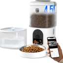 Romiromi 7L 2-in-1 Automatic Cat Feeder with Camera and Water Fountain Dispenser 1080P HD Video 2.4G&5G WiFi Timed Auto Feeder with APP Control,Multiple Cats, Detachable for Easy Clean-White