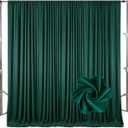 10Ft x 7Ft Dark Green Backdrop Curtains for Parties, Polyester Fabric Backdrop Drapes with Rod Pockets for Weddings, Birthday, Halloween, Photography, Christmas Party Background Curtain, 2 Panels