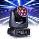 DJ Light Moving Head 150W LED Stage Lights 8 GOBOs 8 Colors Bee Eye + Spot + Halo Effect DMX512 Sound Activated for Wedding DJ Party Club Disco Events