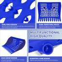 4-in-1 Chicken Manure Scoop, Coop Cleaner Tool for Scoop Sift Rake Level, Lightweight Durable for Chicken Coop Cleaning, Sand Sifting, Poultry Farming & Waste Management (Single Unit, Blue)