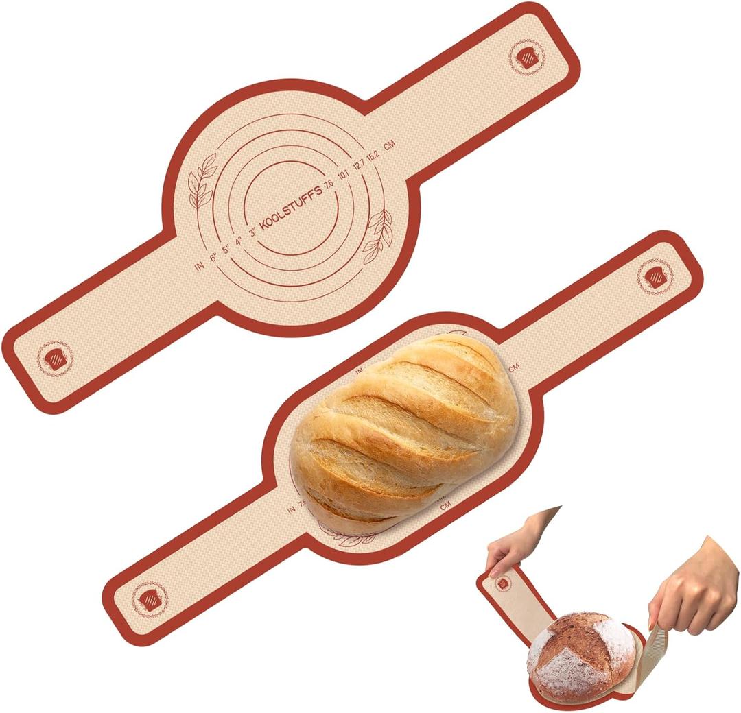 Silicone Bread Sling, 2PCS Non-Stick Oval and Round Bread Sling for Dutch Oven, Reusable Sourdough Tools & Bread Baking Supplies