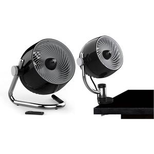 Vornado Pivot6 Whole Room Air Circulator Fan Bundle with Pivot3C Compact Clip On Fan, Black