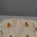 Womens Y2K Cardigan Sweaters Long Sleeve Open Front Cropped Flower Knit Cardigan Aesthetic 90s Shrug Back to College Outfits Size L