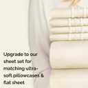 Extra Deep King Fitted Sheet - Hotel Luxury Single Fitted Sheet Only - Easily Fits 18 inch to 24 inch Mattress - Ultra Soft, Wrinkle & Fade Free w/Extra Deep Pockets - Breathable & Comfy - Off White