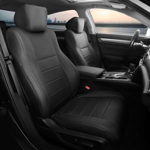 FEINEPRO Custom for Honda Accord Seat Covers 2023 2024 2025 LX, Faux Leather Car Seats Cover Full Set (Rear Row W/Solid Folding Backrest)-Black