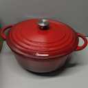 UNO CASA ENAMELED CAST IRON DUTCH OVEN, Red