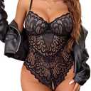 Avidlove Lingerie For Women Lace Bodysuits Deep V Teddy One Piece Mini Babydoll Outfits XL