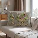 Set of 2 Grey Vintage Throw Pillow Covers 18x18 in, Gray Embroidered Pillows Covers for Sofa Couch, Gray Cushion Covers for Living Room