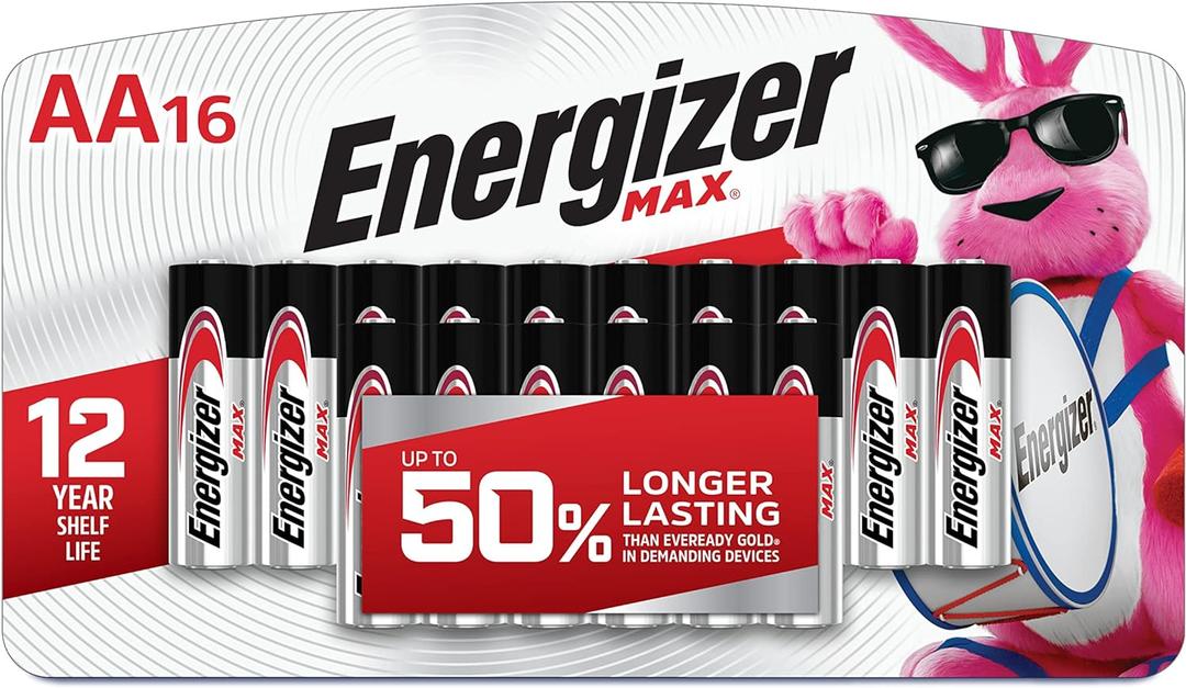 Energizer MAX AA Batteries (16 Pack), Double A Alkaline Batteries