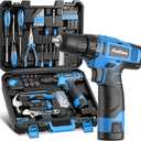 PULITUO Tool Set, 148-Piece Home Drill Set with 12V Blue Cordless Drill, Hand Tool Kits, and Tool Box, Suitable for Men, Women, and DIY Enthusiasts for Home Improvement.