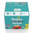 Pampers Baby-Dry Extra Protection Diapers – Size 7, Super Pack (120 Count), Hypoallergenic & Leakproof Disposable Baby Diapers (Sesame Street Designs)