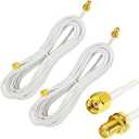 CORONIR 16ft RP-SMA Coaxial Wireless Extension Cable Male to Female Connector for Wireless LAN Router Bridge & Other External Antenna Equipment-Pack of 2 White